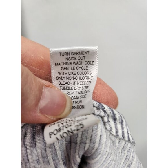 Live and Let Live Womens BOHO Tunic Top Large Gray Striped Embellished Lace - Picture 7 of 9